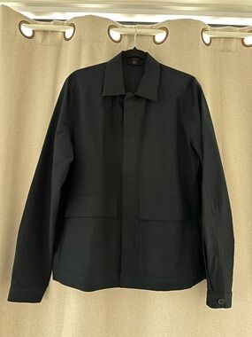 COS Black Lightweight Shirt Jacket with Collared Neck